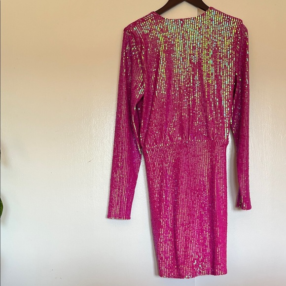 Show Me Your MuMu Pink Sequin Long Sleeve Dress - Picture 5 of 7